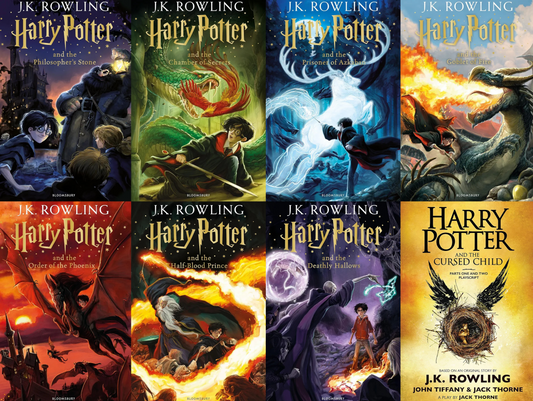 Harry Potter Series by J.K. Rowling (8 Books - Full Set) (Normal ~ Local Quality, Normal Yellow Paper, Paperback Cover)